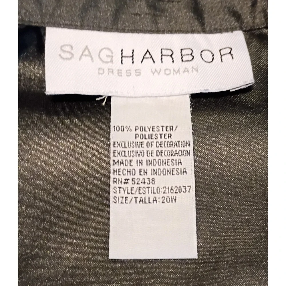 Sag Harbor Dress Woman Black Embroidered‎ Floral Sequin Blazer Jacket Size 20W